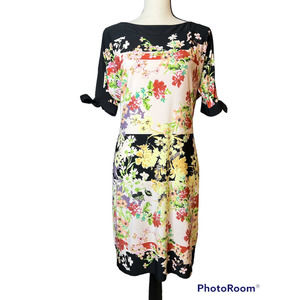 Julian Taylor dress in Pink Multicolor Floral Print Cutout Short Sleeves Size 6